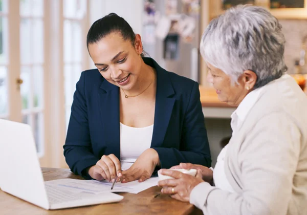 Woman with tax advisor